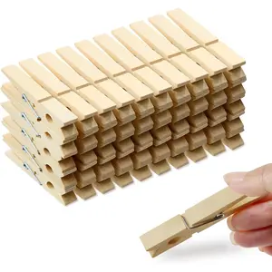 (Pack of 50) Wooden Clothespins About 2-7/8" Long