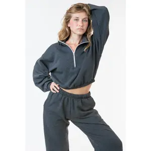 F396 - Flex Fleece Half Zip Cropped Pullover