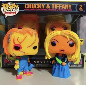 Funko POP! Movies Bride of Chucky - Chucky with Axe & Tiffany with Knife [Blacklight] 2-Pack Exclusive