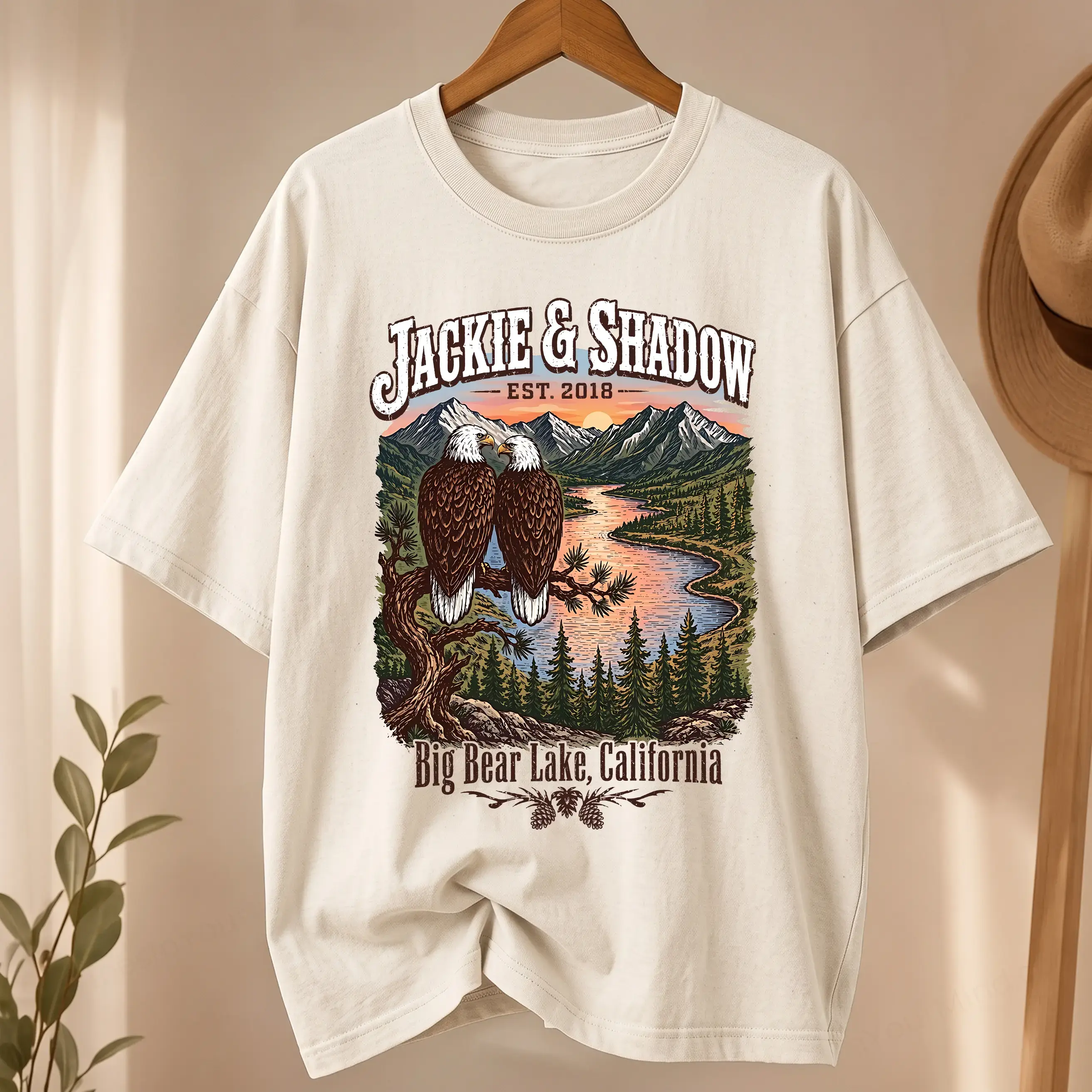 In Memory of Jackie & Shadow T-Shirt, Big Bear Lake California Vintage Tee, Mountain Nature Graphic Shirt, Memorial Tribute Gift