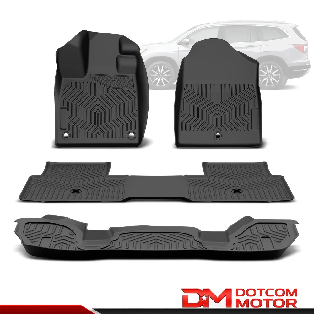 All Weather 3 Row TPE Floor Mats Set Fit For 23-24 Honda Pilot 4pcs