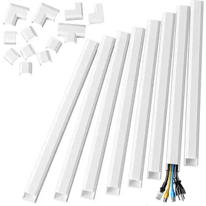 Cord Cover, 1 Set Large Cord Concealer on Wall Cable Management, Cable Raceway Kit for Mount TVs, Modern Wire Hider for Home Office Installation