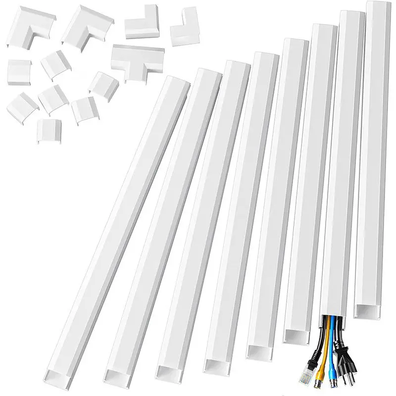 Cord Cover, 1 Set Large Cord Concealer on Wall Cable Management, Cable Raceway Kit for Mount TVs, Modern Wire Hider for Home Office