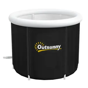Cold Plunge Tub, Portable Ice Bath with Thermo Lid for Athletes' Recovery, Black