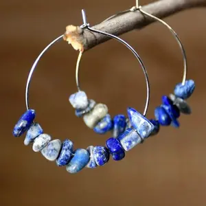 Lapis Lazuli Hoop Earrings