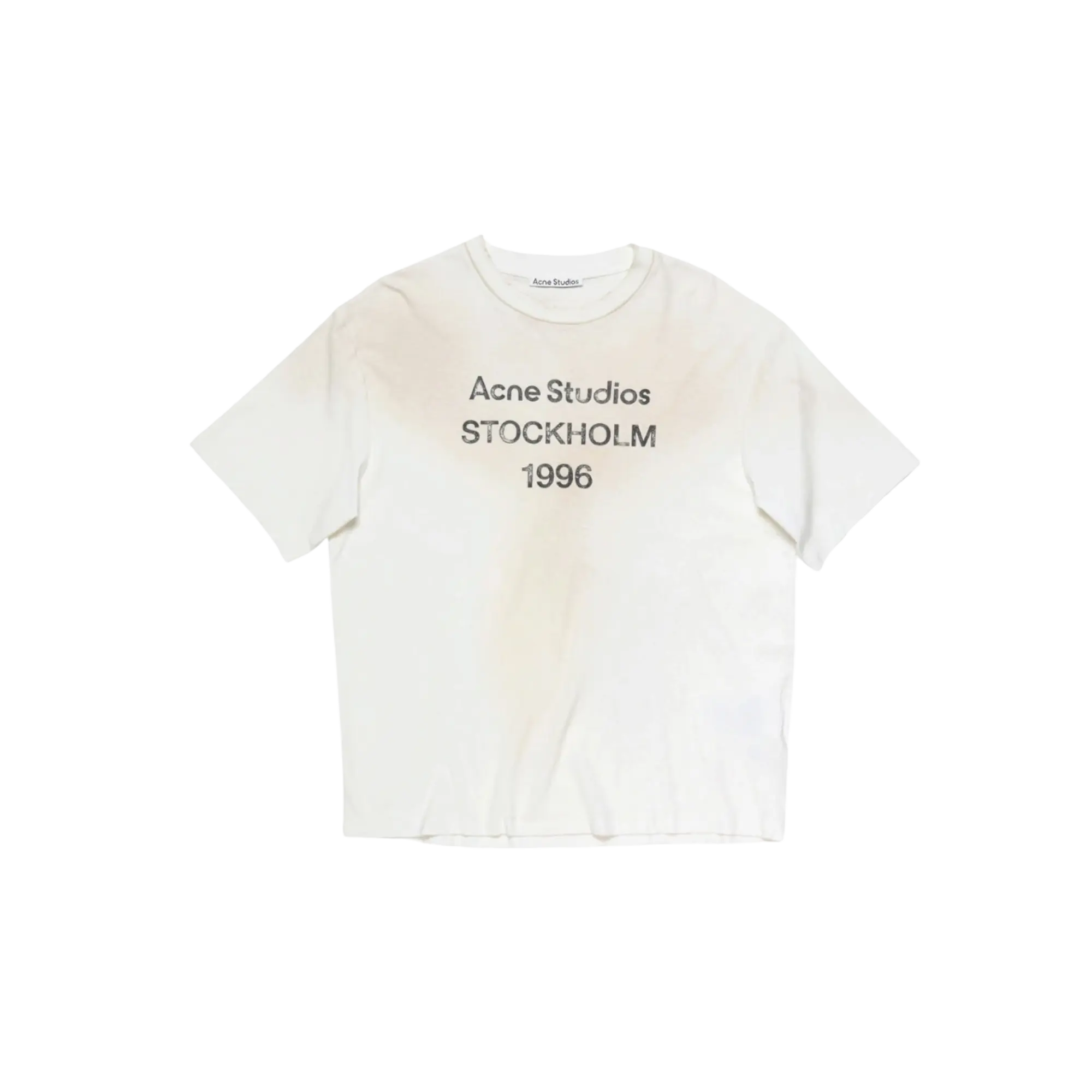 1154221 Acne Studios Sprayed Dusty White Logo T-Shirt