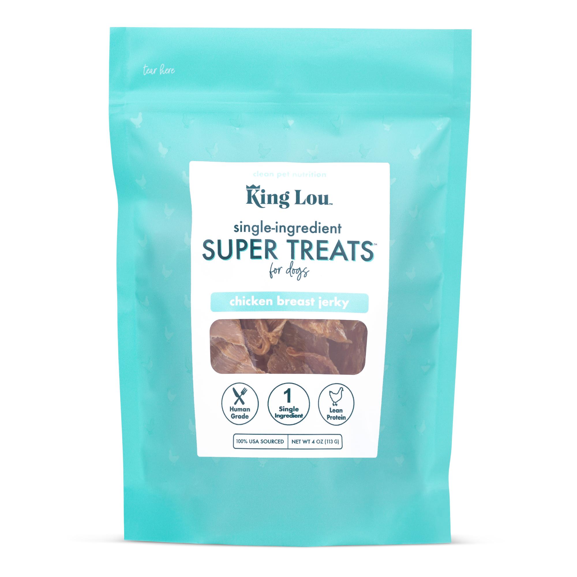 King Lou Pets Chicken Breast Jerky Dog Treats – All Natural, 100% USA Sourced, Minimally Processed Pet Products