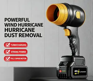 【Father's Day Gift】Cordless Leaf Blower with Brushless Pure Copper Motor, Violent Turbo Jet Fan, Rechargeable Battery, Air Duster Function for Car Drying, Snow Removal