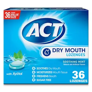 ACT Dry Mouth Lozenges with Xylitol | Refreshing Mint Flavor | 36 Soothing Lozenges for Instant Relief and Hydration for Your Mouth
