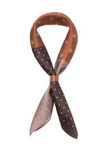 100% Mulberry Silk head scarf True Silk Amuika Silk hair scarf Scarf Small Square look rich Scarf Paisley Pattern outfit upgrade British Scarf Fig Leaf Pattern Small Wrap American Retro Style