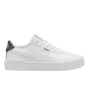 PUMA Womens Carina 3.0 Animal Flair Lace Up Sneakers Shoes Casual - White