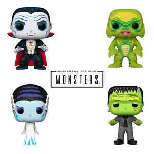 Universal Monsters Set of 4 Funko Pop! Vinyl Figures – Frankenstein #1630, Bride of Frankenstein #1631, Gill-Man #1632, and Dracula #1634