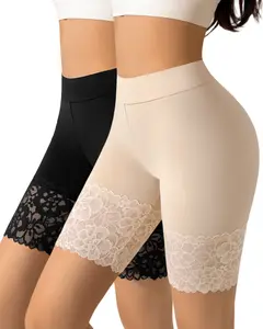 J-pone Women's High-Waisted Seamless Lace Slip Shorts - Anti-Chafing, Smooth Shapewear Underwear for Dresses, Elastic, Breathable, Comfortable for Day Wear