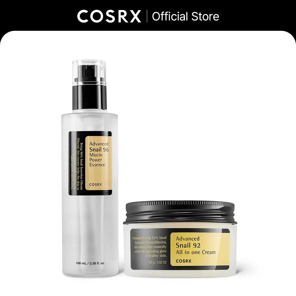 [COSRX OFFICIAL] Snail Mucin Essence & Cream Duo | ULTIMATE SOLUTION CREAM NOURISHES, MOISTURIZES & REPAIRS DAMAGED SKIN