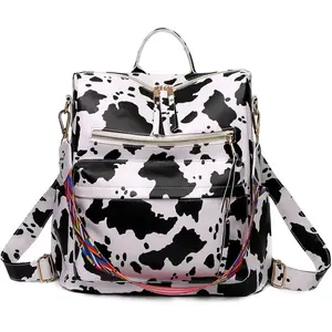 Women's Vintage Cow Pattern Backpack Purse, 33x15x36cm, 0.76kg
