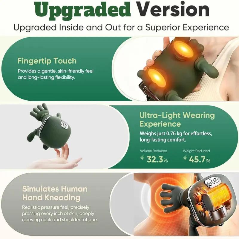 Neck massager relieves pain, deep tissue finger pressure, wireless neck and shoulder massager with heating function. Birthday gift suitable for male, female, father, mother, grandfather. Suitable for neck, back, and shoulder - therapeutic massager Neck massager relieves pain, deep tissue finger pressure, wireless neck and shoulder massager with heating function. Birthday gift suitable for male, female, father, mother, grandfather. Suitable for neck, back, and shoulder - therapeutic massager