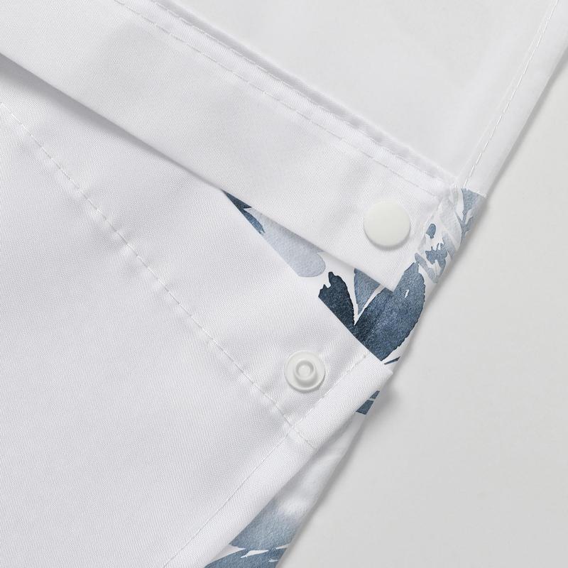 Floral Printed Shower Curtain, 1 Count Waterproof Shower Curtain with Removable Liner, Bathroom Decor Supplies for Home Hotel Salon Dormitory, Bathroom Decoration Accessories