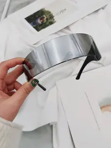 Cyberpunk Sunglasses Future Tech Glasses One-Piece Sunglasses Mirrored Shades for Street Photography Parties, Casual Style Uv400 Protection All Seasons