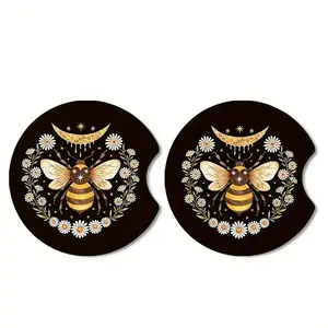 Car Coasters, Cartoon Cat Pattern Waterproof Car Cup Mat, Car Interior Decoration Accessories, Boujee Car Accessories