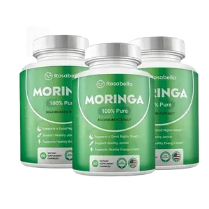Rosabella Organic Moringa 800 mg Capsules 2-Pack | Herbal Immune & Digestive Wellness Support | Natural Vitamin Boost | Daily Supplement Healthcare