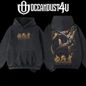 OceanDust4U Onimusha Way of the Sword Men's Hoodie & T-Shirt Apparel, 100% Premium Cotton Fabric, Oversized Fit, Pre-Washed, Unisex Classic Top