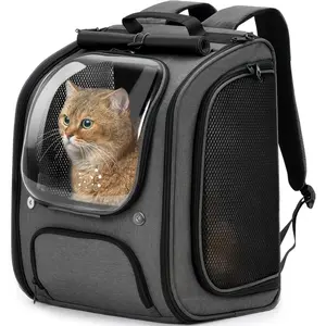 Backpack Carrier, Large Space  Bubble Backpack, Breathable  Carrier, Shaded  Backpack Carrier,   Design for Travel, Hiking, Walk, Suitable for Shopping, , Vet, Gray