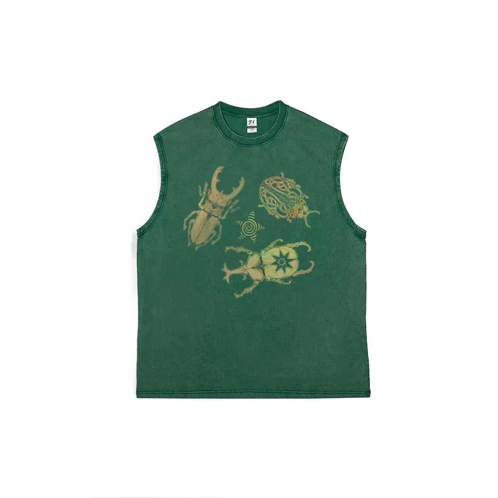 Insects Enthusiast Bugs Beetles Men's vintage washed pure cotton vest,back to school,back to school shopping