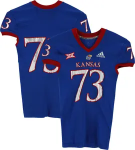 Kansas Jayhawks Team-Issued #73 Blue Jersey from the 2018-21 NCAA Football Seasons - Size XL - Fanatics Authentic Certified