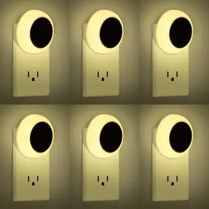 6 Pack Night Light, LED Night Lights Plug into Wall with Dusk to Dawn sensors, Plug in Night Lights for  Room, Bedroom, Bathroom,  ,Stair Lights, Hallway Light, Warm White