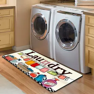 1pc Colorful Octopus Flannel Colorful Clothes Drying Rack Long Strip Laundry Room Floor Mat, Non-Slip And Washable, Suitable for Entrance, Aisle, Corridor, Bathroom, Kitchen, Laundry Room, Indoor Doorway Home Decoration