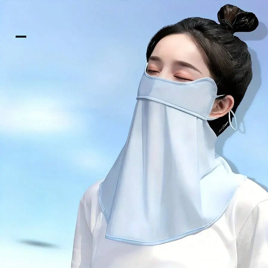 Sun Protection Face Mask Covering The Entire Face And Neck, Integrated Summer Eye Protection, UV Protection, Ice Silk Face Mask, Outdoor Sun Protection Mask
