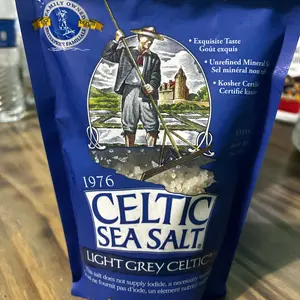 Natural Celtic Sea Salt Light Grey Coarse - Unrefined, Gluten-Free Mineral Salt with 70+ Trace Minerals, GMP Certified, Sustainably Harvested - Versatile for Cooking, Finishing - 0.5lb Resealable Bag, Marinade