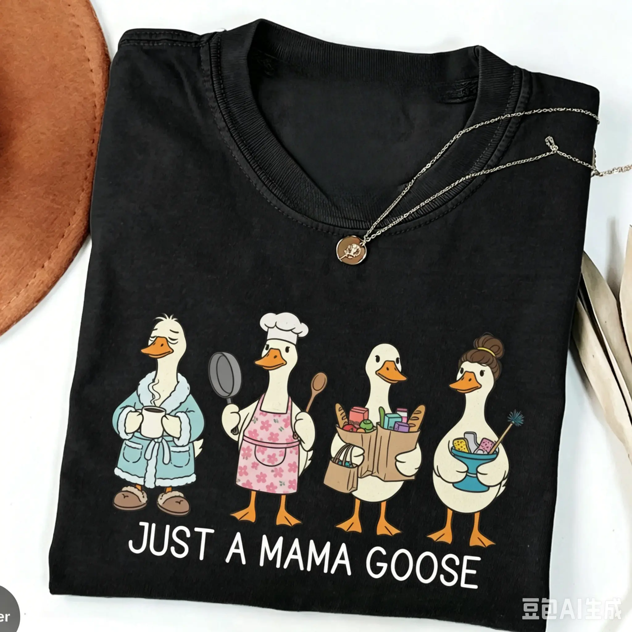 100 Cotton Mama Goose Shirt, Funny Mom Life Tee, Cute Mother’s Day Gift, Relatable Mom Humor Graphic Shirt