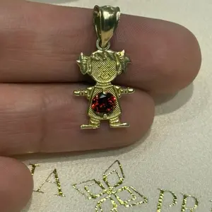 14k Niña Dije Con Piedra Del Mes