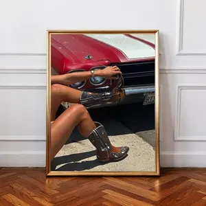 [SALE UP TO 50% + FREE SHIP]  Cowgirl Boots Poster, Western Sunset Poster, Country Travel Wall Poster Print, Vintage Americana Lifestyle Poster, Boho Western Roadtrip art