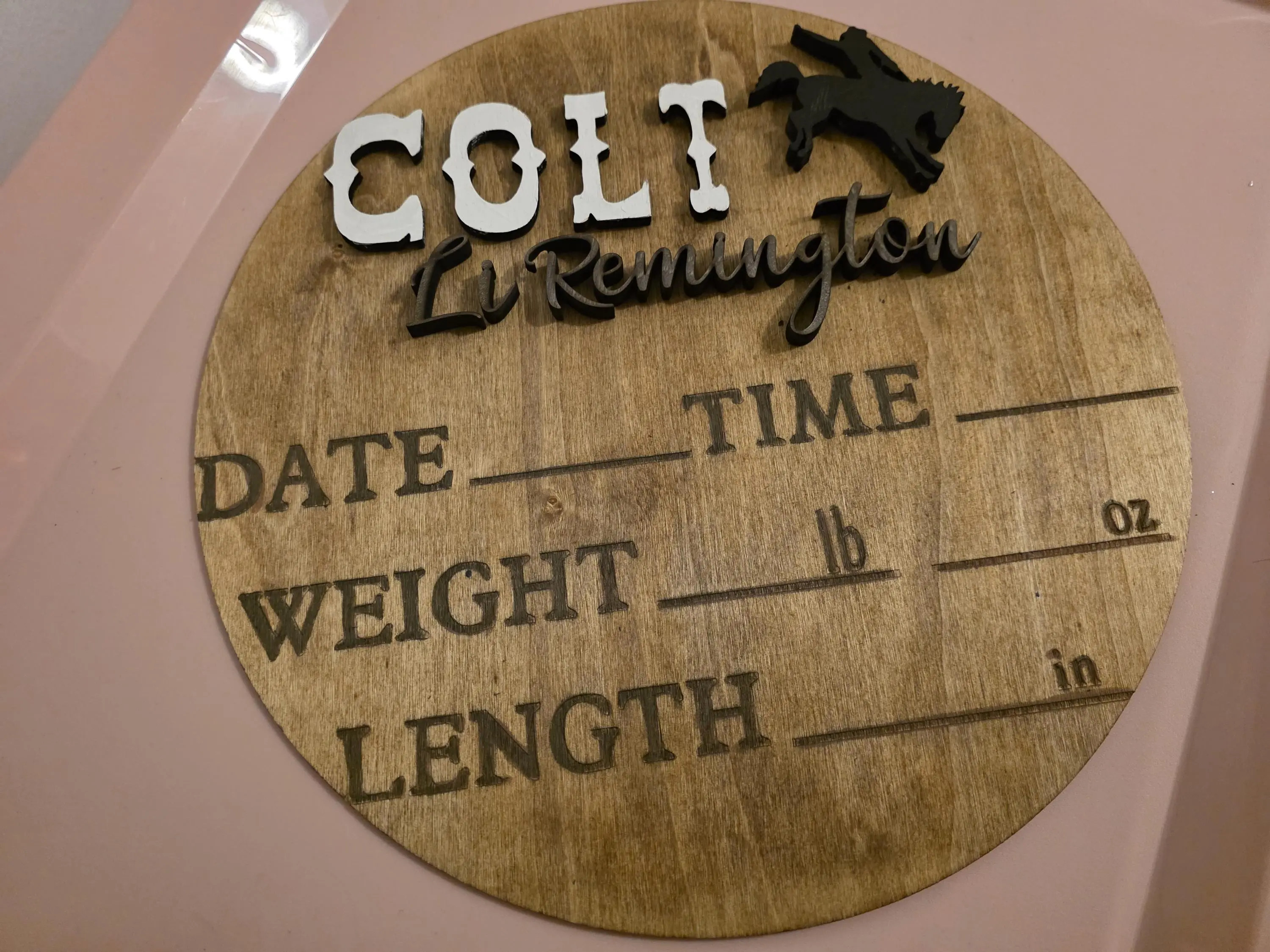 3D Baby Stats Sign - Personalized 12" Western Nursery Decor Wood Lightweight