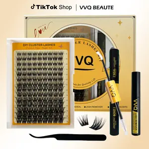 VVQ Lash Viva D Curl DIY Eyelash Extension Kit Waterproof and Long lasting Makeup For Girl Bond and Seal Eyelash Glue and Lash Remover Beginner Friendly Individual Lashes