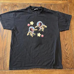 Cute Curious Georgeee Astronaut T-Shirt, Space Monkey Graphic Tee, Cartoon Stars Shirt, Funny Vintage Style, childhood tee, gift