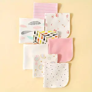 Soft Baby Washcloths, Feather & Floral & Star Design Baby Bath Towels, Baby Bath Supplies, Ideal for Bathing and Drying, Infant Supplies