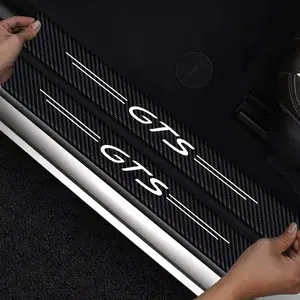 Carbon Fiber Door Sticker Kit for Porsche Cayenne Cayman Panamera Macan 911 918 718 928 901 930, Interior Trim Strips, Welcome Pedals