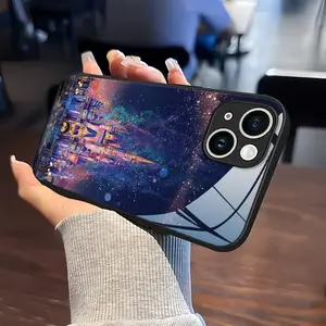 Cute cartoon castle theme phone case with tempered glass design for iPhone 11/12/13/14/15/16 Pro Max/XS/XR/7/8 Plus provides camera protection Cover Protective Protector Shockproof