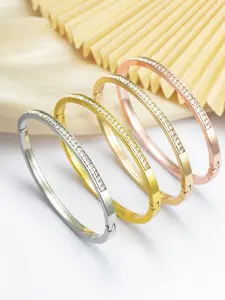 Women's Rhinestone Bracelet, Fashion Jewelry Accessory, Elegant Design, Perfect Gift for Women & Girls, Wholesale Price Available, Trendy Stack Bangle