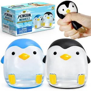 YoYa Toys Musheez Penguin Squishy Stress Balls 2-Pack - Sensory Fidget Toy - Fun to Squeeze and Stretch - Soft Penguin Squishies Stress Relief Ball for Kids - Cute for Boys and Girls