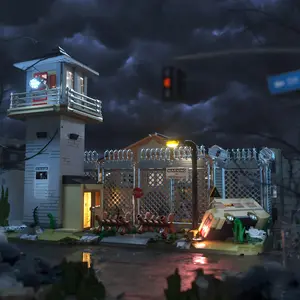 Large Prison Building Blocks Set, Movie Theme Correctional Institution House Model, Cool Table Decoration, Abs Plastic Durable Material, Gift for Adults Teens