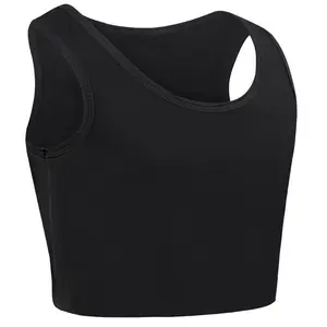 CuteStreet Women Compression Tank Top, Smooth Slim Fit Breathable Layering Camisole Whipped Bra Top in Black cute active wear running girl sports br a y2k activewear