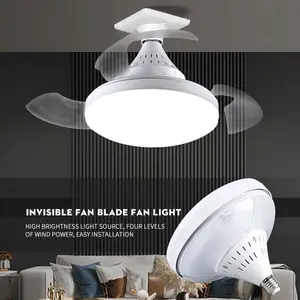 Invisible Blade Fan Light, Modern LED Remote Control Model / Remote + App Control, Stepless Dimming Fan Lamp, Suitable for Bedrooms, Living Rooms, Dining Rooms, Indoor Creative Minimalist Decorative Fan Lighting, Ceiling Led Light