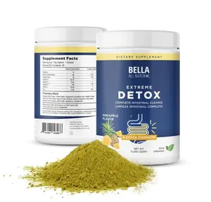 Bella All Natural Extreme Detox Powder (Pineapple), 11.29 Ounce Pineapple Flavor, Colon Cleanse