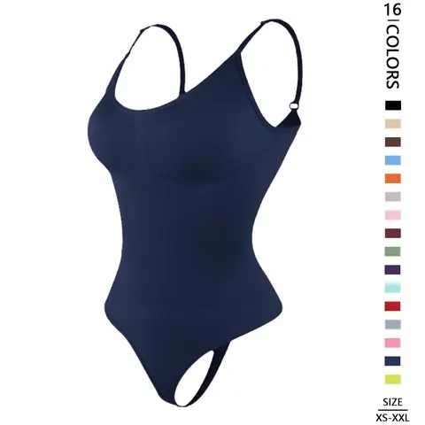 Women's Solid Color Adjustable Strap Bodysuit, Tummy Control Butt Lifting Shaper, Women's Shapewear for All Seasons, Womenswear, Compression Body Shaping