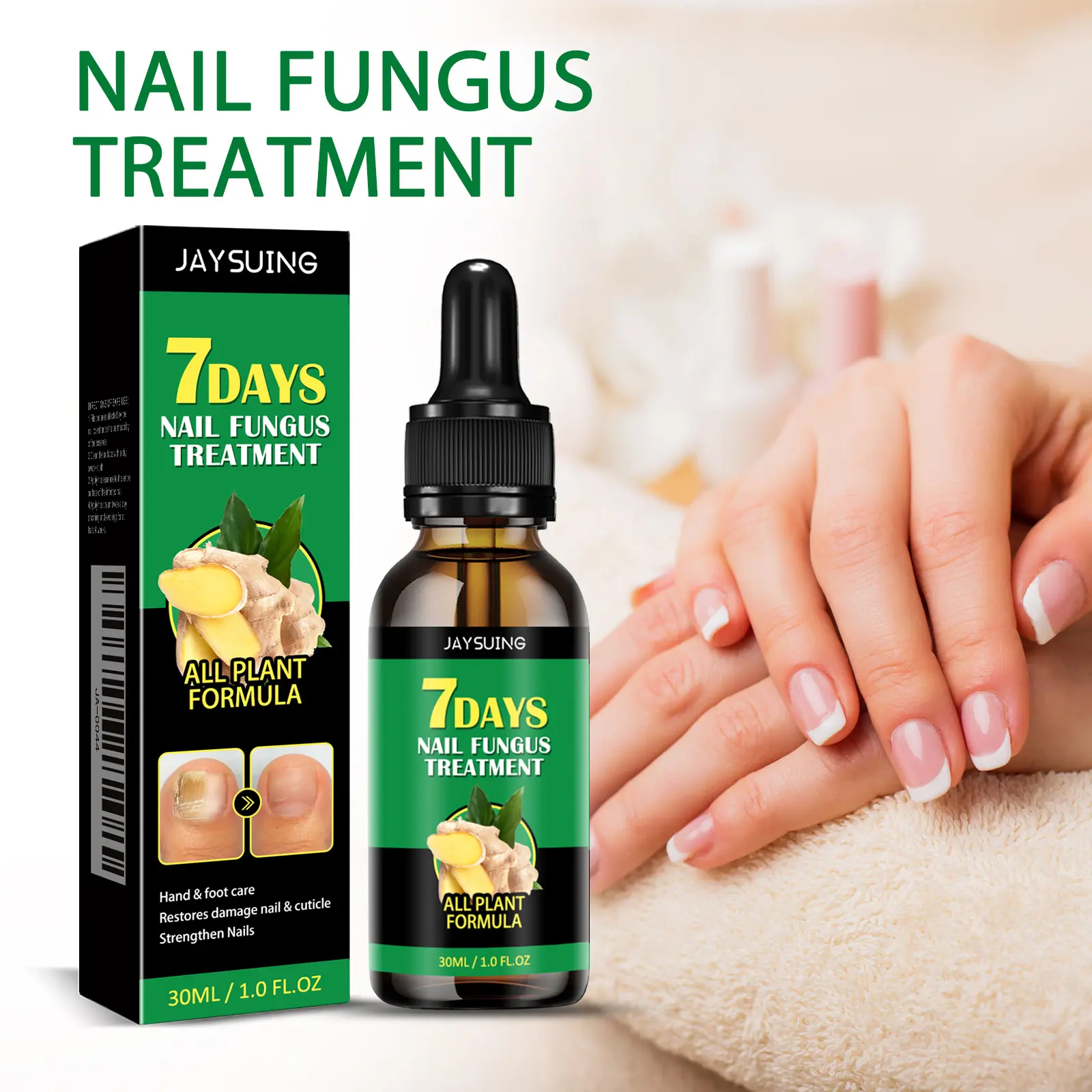 Nail Fungus Treatment - Daily Solution forBrittle Thickened Nails,  Ginger Nail Care Solution