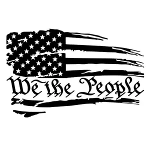 Discipline Decals “We The People” Patriotic Flag Vinyl Decal - Waterproof & Fade Resistant